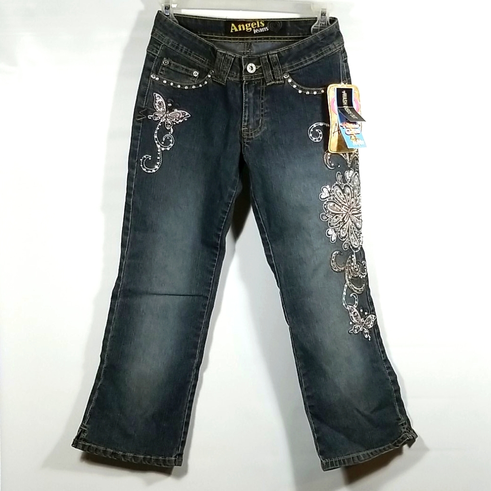 Angels Jean's sequined Hipster Capri Size 1